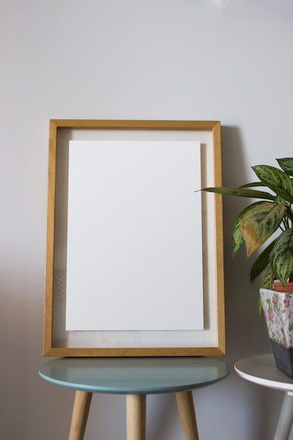  Empty frame with decoration plants