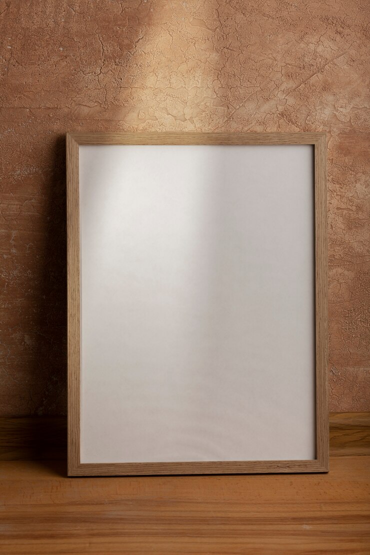 Free Photo empty frame with stucco background