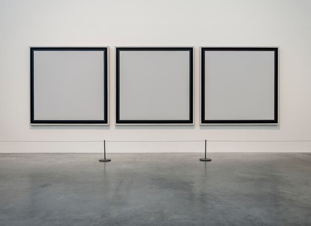 Empty frames at a gallery