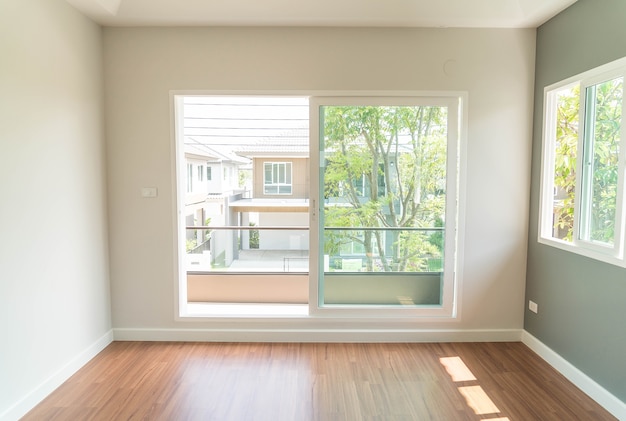 empty glass door