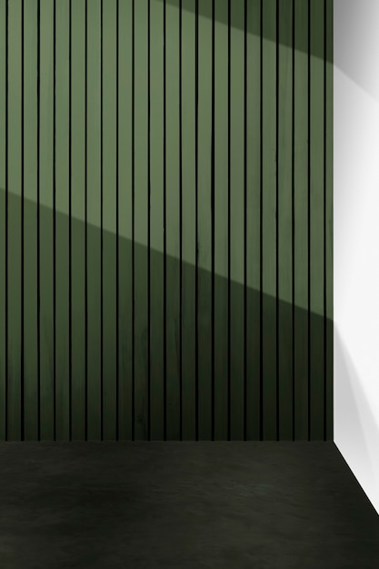 Empty green wall mockup Japandi interior design