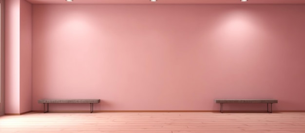 Empty light pink wall AI generated image