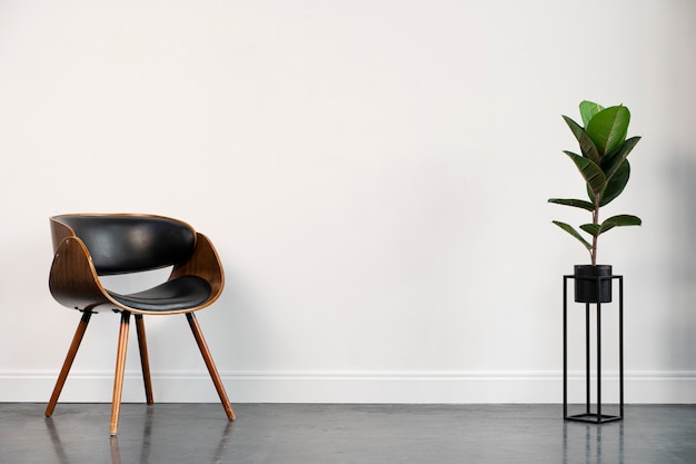 Empty modern room with furniture