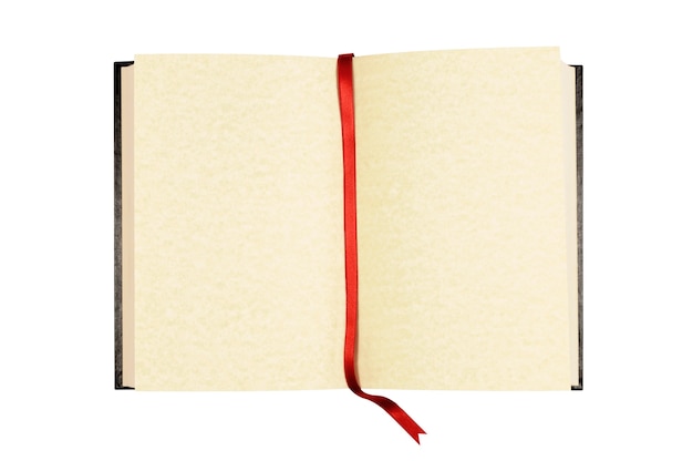 Free photo empty notebook with red ribbon