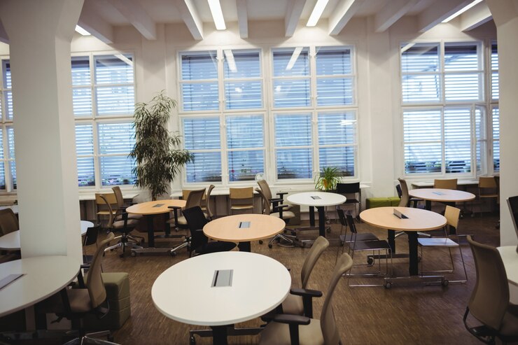 Free Photo empty office workplace with table and chair