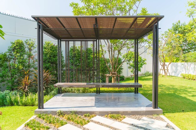 empty pavilion in garden