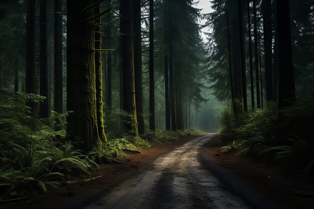 Empty road in dark atmosphere