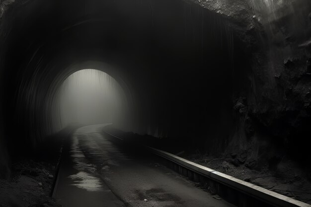 Empty road in dark atmosphere