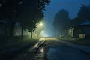 Free photo empty road in dark atmosphere