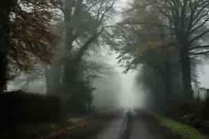 Free photo empty road in dark atmosphere