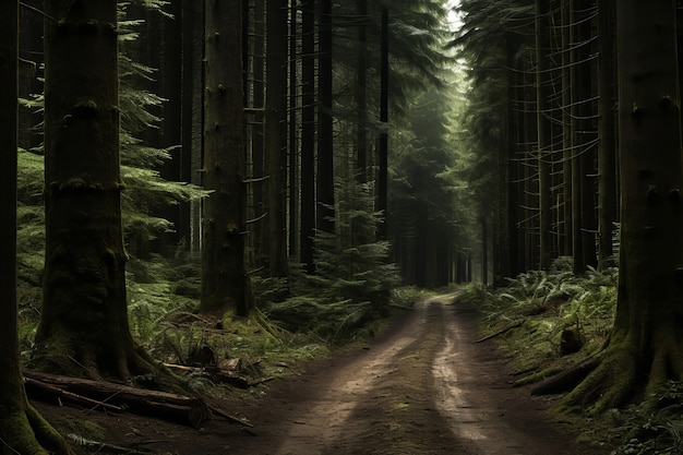 Бесплатное фото Пустая дорога в темной атмосфере