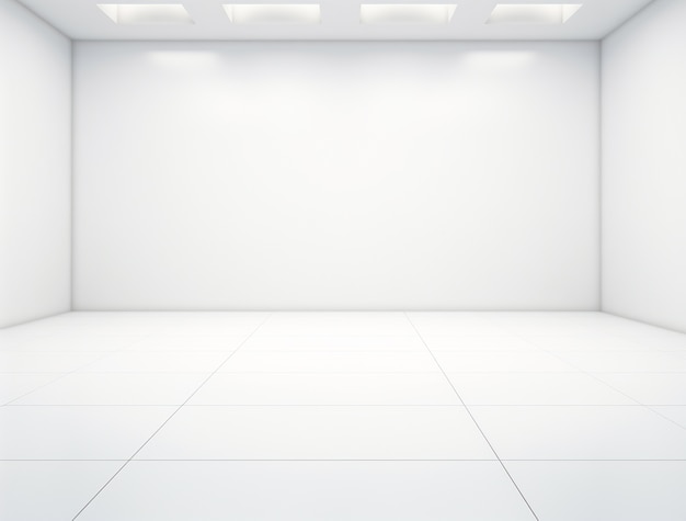 Empty room background with white walls