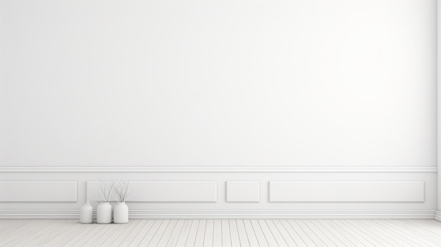 Empty room background with white walls