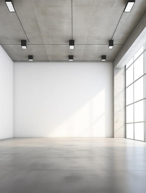 Empty room background with white walls