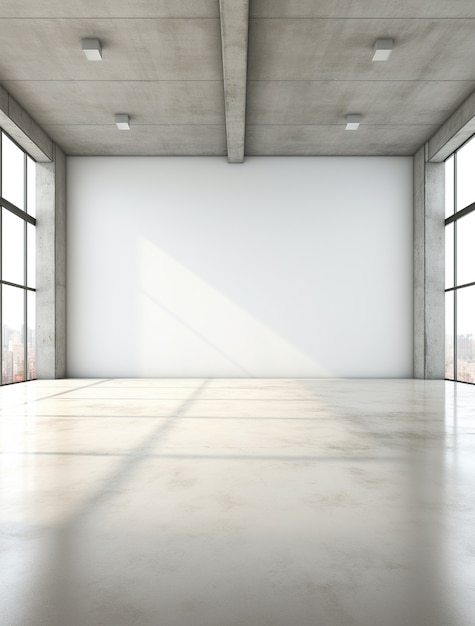 Empty room background with white walls