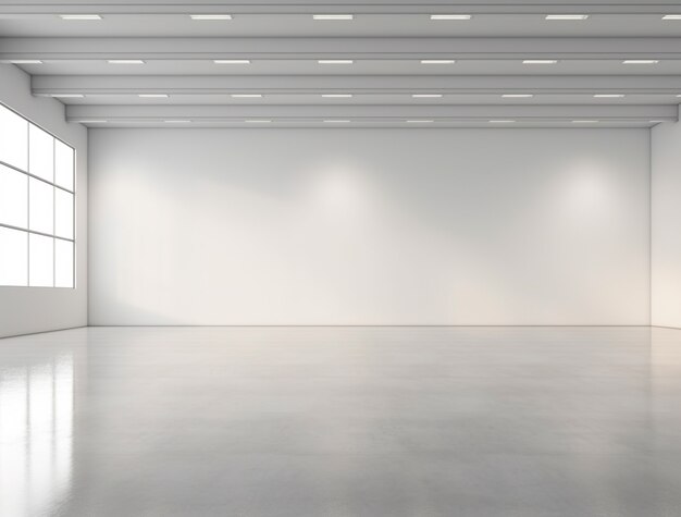 Empty room background with white walls