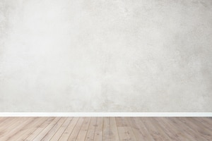 Free photo empty room gray wall room with wooden floor