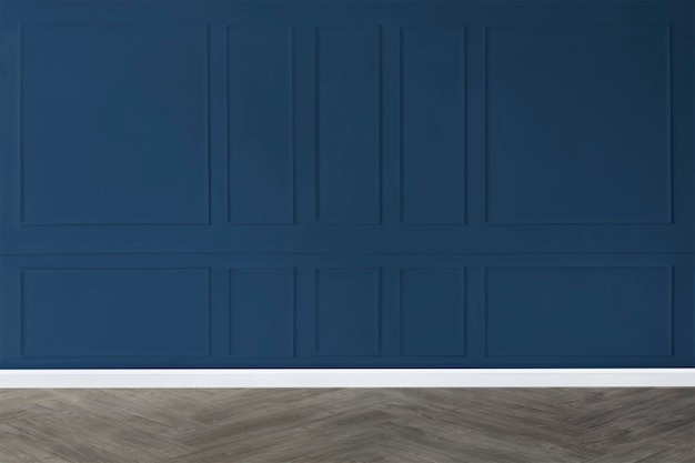 무료 사진 파란색 무늬 벽 모형이있는 빈 방