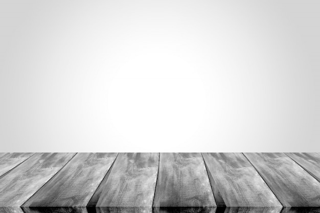Empty scene with a wooden board