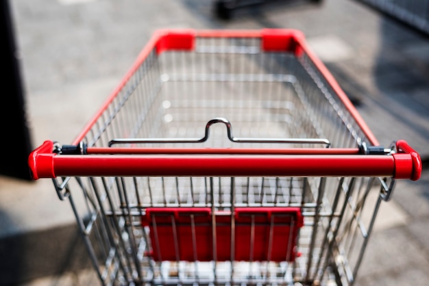 Empty shopping trolley left outside