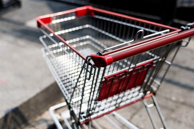 Empty shopping trolley left outside