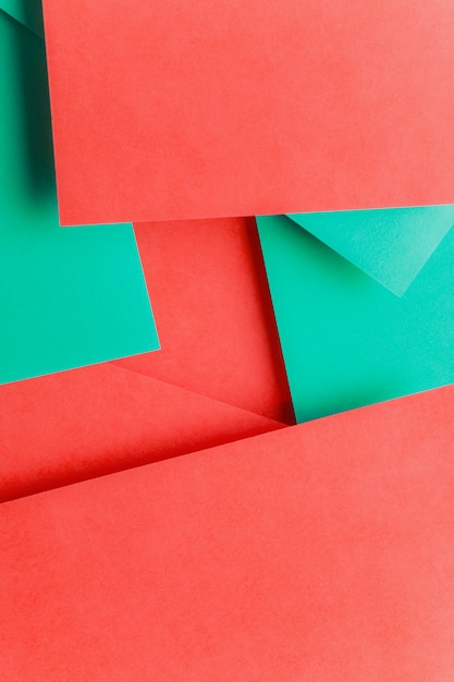 Empty space on dual red and green paper