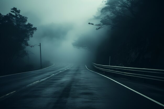Пустая улица в темной атмосфере