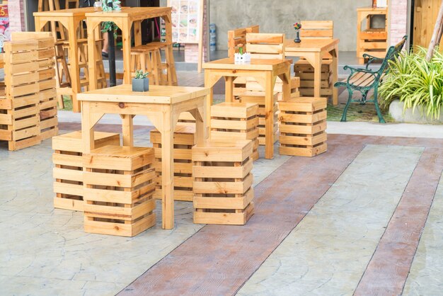 empty table and chair in restaurant