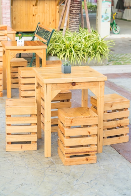 empty table and chair in restaurant