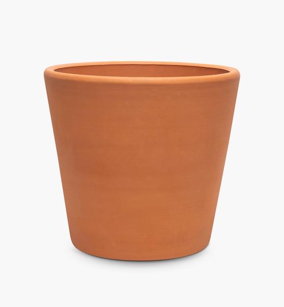 Empty terracotta clay plant pot