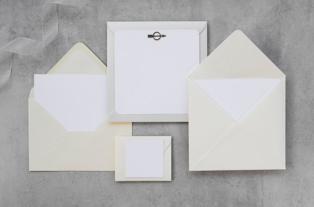 Empty wedding invitation pack