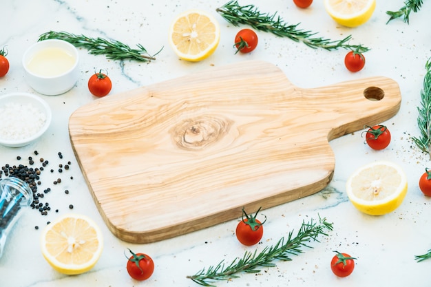 Empty wooden cutting board