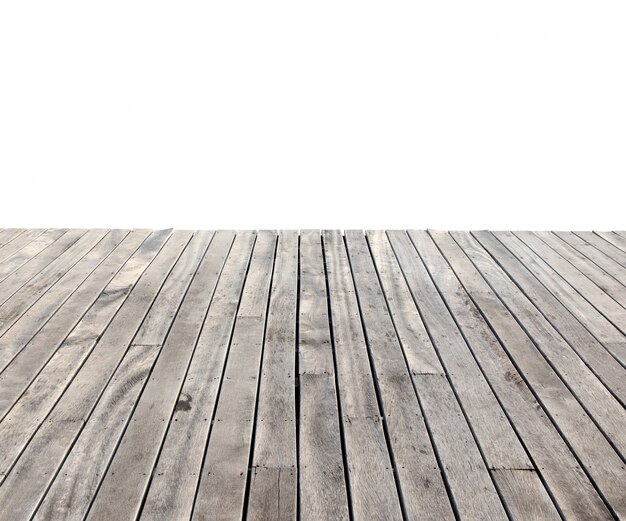 empty wooden floor isolated on white