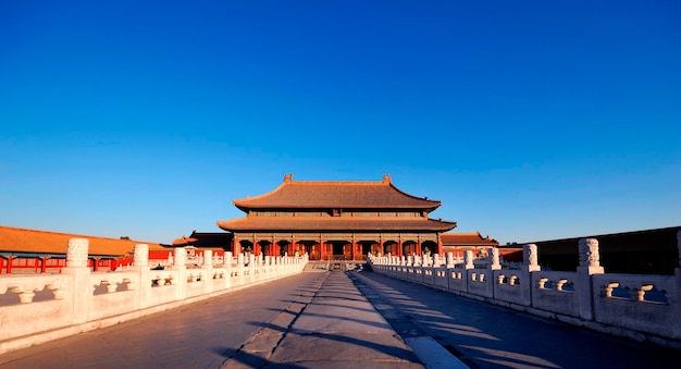 The enchanting Forbidden City in Beijing in the early morning sunlight.