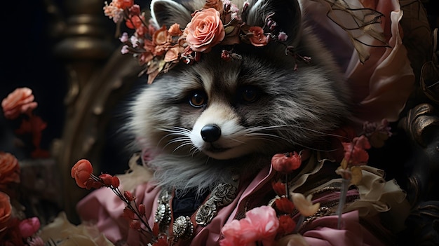 Free photo enchanting venetian raccoon background