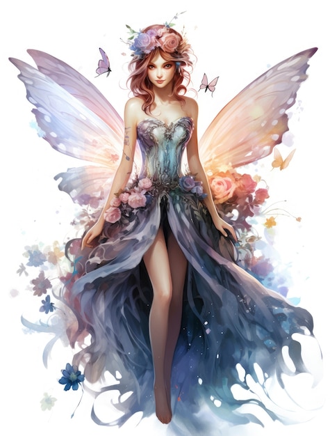 Free photo enchanting watercolor fairy illustration