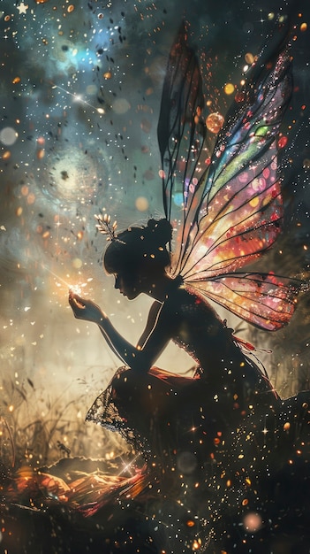 Free photo enchanting watercolor fairy illustration