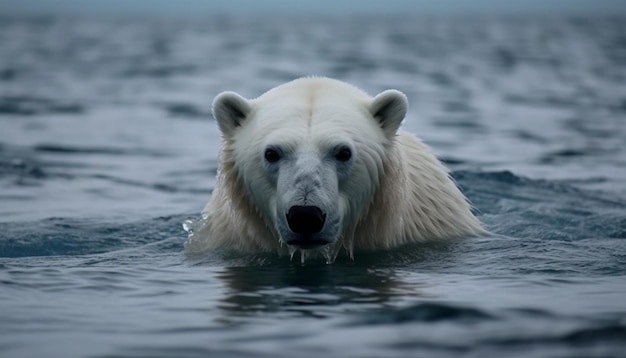 無料写真 絶滅の危機に瀕している北極の哺乳類は、ai によって生成された水中の魚を嗅ぎ分けます