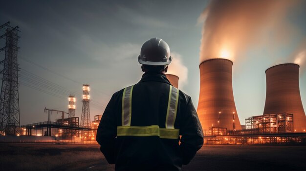 Engineer working at a nuclear power plant