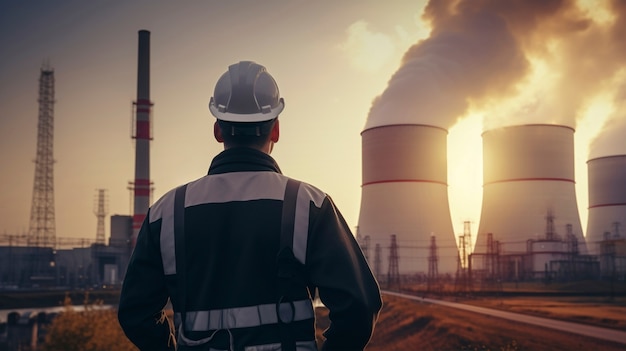 Engineer working at a nuclear power plant