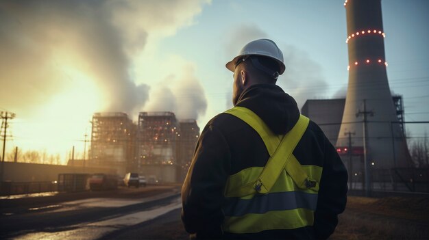 Engineer working at a nuclear power plant