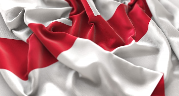 England Flag Ruffled Beautifully Waving Macro Close-Up Shot