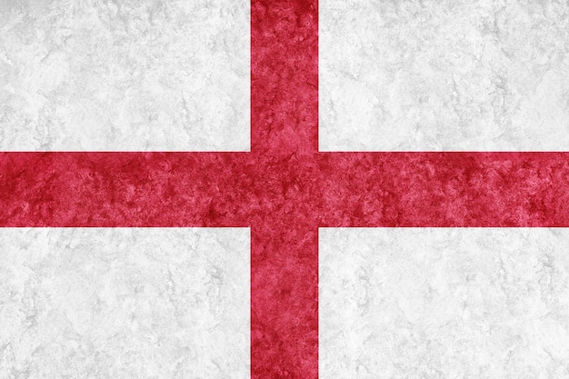 England Metallic flag, Textured flag, grunge flag