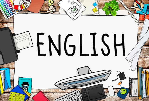 Бесплатное фото Концепция образования английского языка британской англии