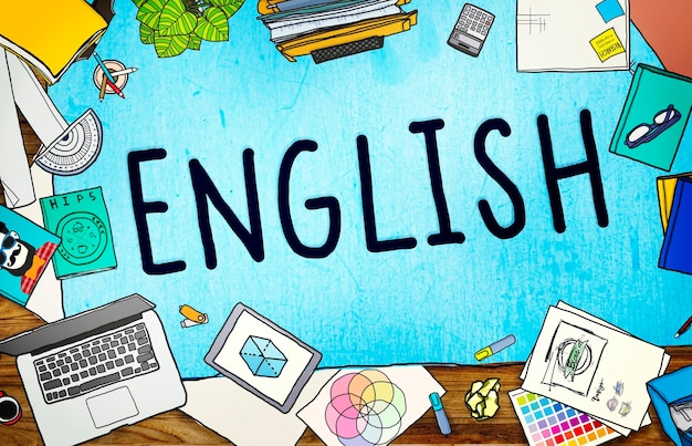 Бесплатное фото Концепция образования английского языка британской англии