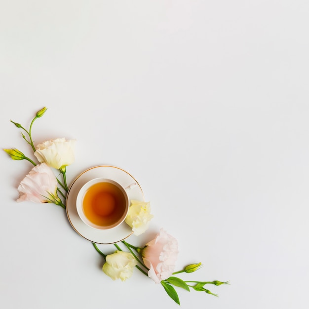 English tea on plain background