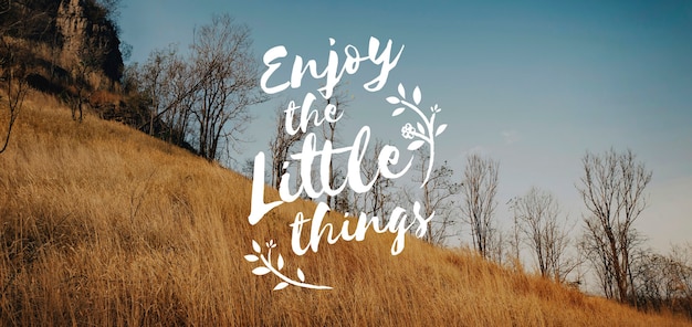 Enjoy Moment Things Positive Words Phrase Graphic