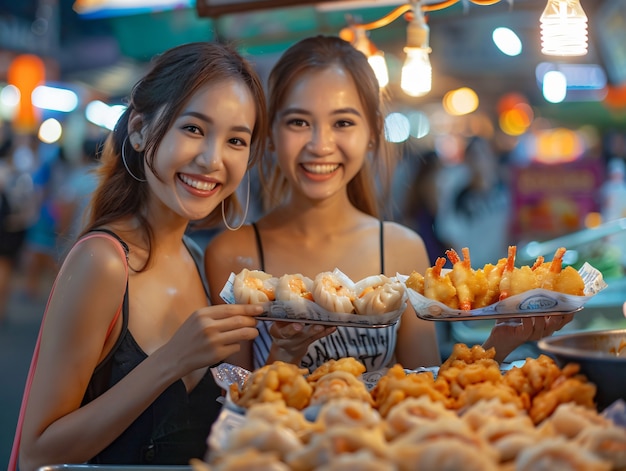 Foto gratuita godersi il festival del cibo di strada