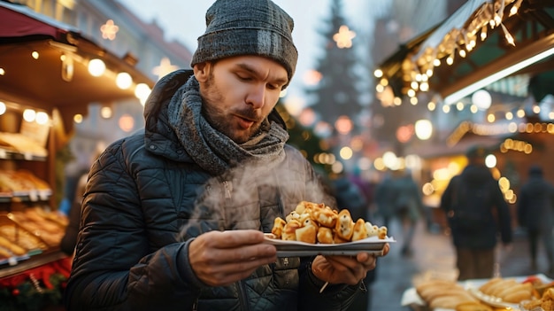 Foto gratuita godersi il festival del cibo di strada