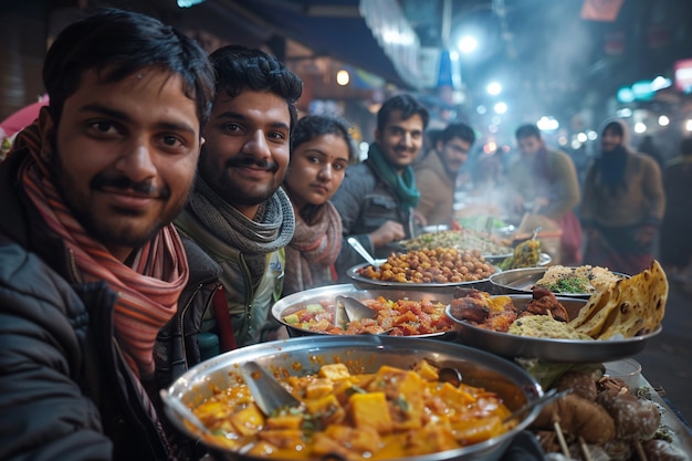 Free photo enjoying street food fest